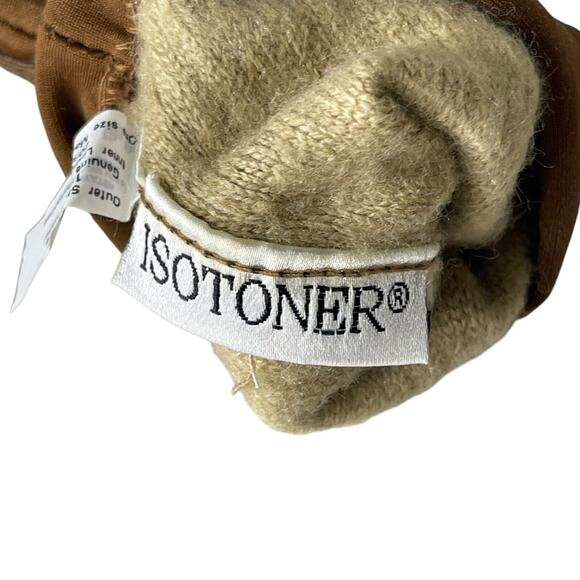 Vintage 80s Isotoner Brown Nylon Leather Driving Gloves S/M Lightweight Soft - Picture 9 of 16